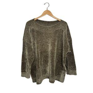 NWT J.Jill Pure Jill 2X Womens Chenille Sweater Loden Green